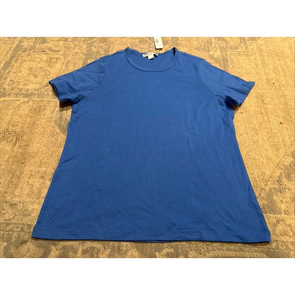 New Pendleton Petite Women's Sz Short Sleeve Top Shirt Sz Large Petite LP Blue‎